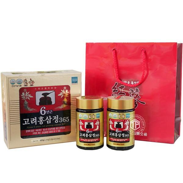 Cao hồng sâm 365 chính hãng Hàn Quốc hộp 2 lọ 240g